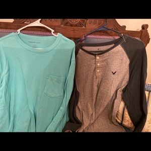 2 American Eagle long sleeve tees